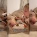Big Dog Gently Falls Asleep as Little Girl Sings Her Song & Cuddles Him