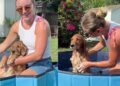 Golden Retriever Has Already Mastered the Art of Relaxing During Bath Time